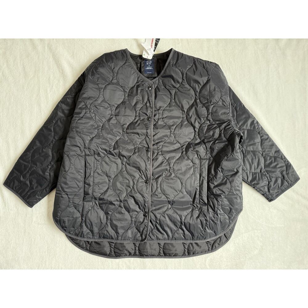 Gap Quilted Lghtweight Jacket Primaloft Water Resistant Black Size XL NWT